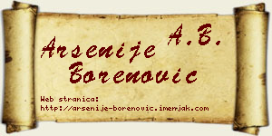 Arsenije Borenović vizit kartica